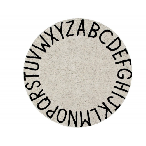 Alfombra Round ABC Natural - Negro Lorena Canals