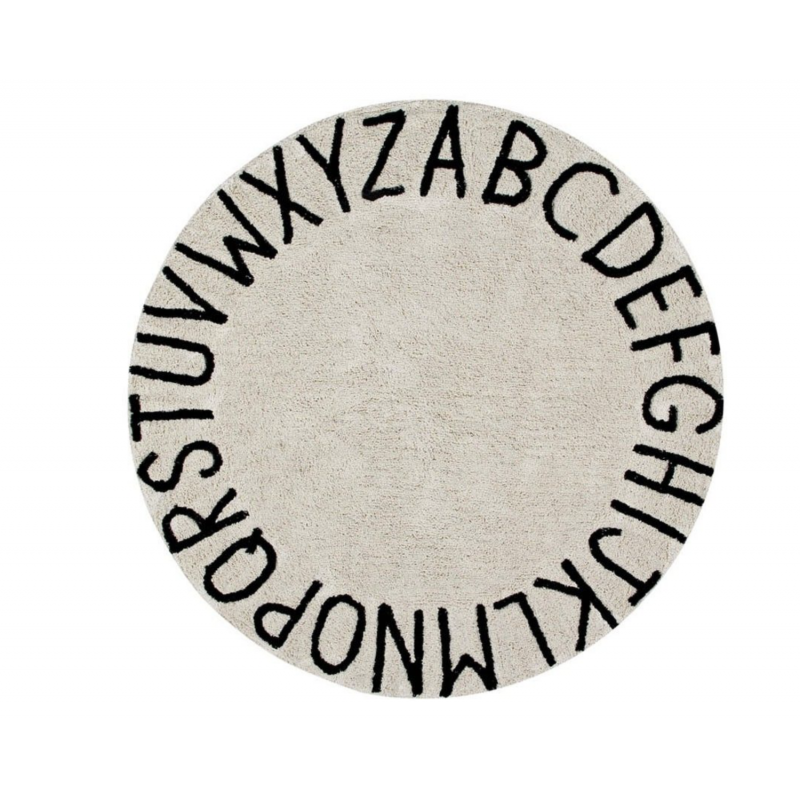 Alfombra Round ABC Natural - Negro Lorena Canals