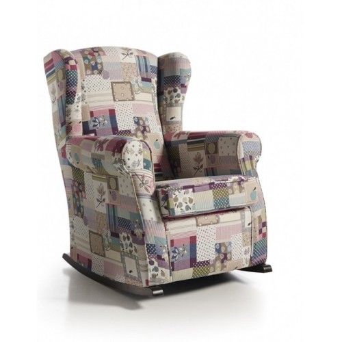 Butaca Balancín de Lactancia Tela Patchwork La Nanita