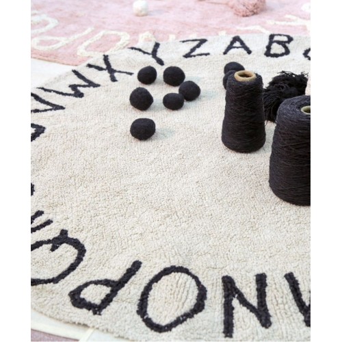 Alfombra Round ABC Natural - Negro Lorena Canals