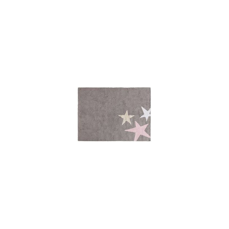 Alfombra Tres Estrellas Tricolor Rosa Lorena Canals