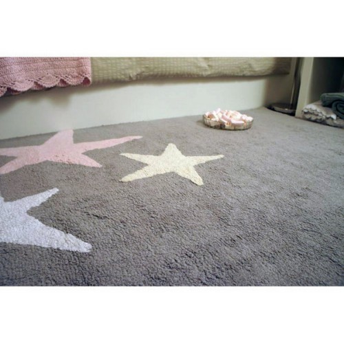 Alfombra Tres Estrellas Tricolor Rosa Lorena Canals