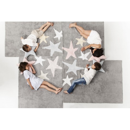 Alfombra Tres Estrellas Tricolor Rosa Lorena Canals