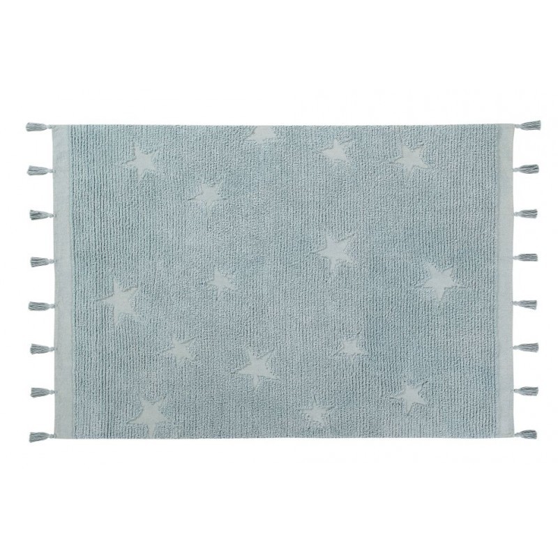 Alfombra Hippy Stars Aqua Blue Lorena Canals
