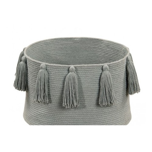 Cesta Tassels Gris Claro