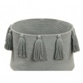 Cesta Tassels Gris Claro