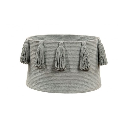 Cesta Tassels Gris Claro