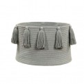 Cesta Tassels Gris Claro